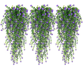 RECUTMS purple fake fern hanging plant setup for vivid indoor or outdoor decoration.