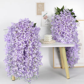 RECUTMS silk wisteria flowers with dense blooms for elegant decor.