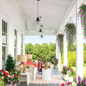RECUTMS weatherproof artificial greenery resists sun and rain.