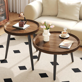 Recximi walnut nesting tables with MDF density board for durable daily use