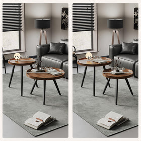 Recximi walnut nesting tables medium size top view ideal as a coffee table in living rooms