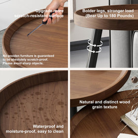 Recximi walnut nesting tables small size top view suited for bedside use or lamp stands