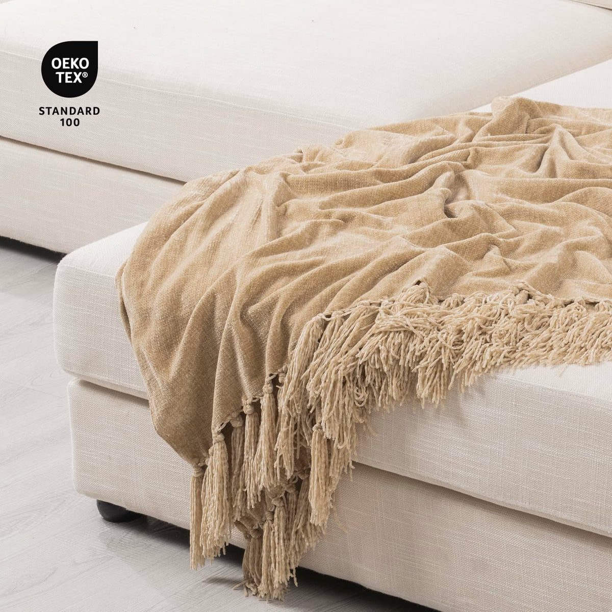 RECYCO blanket folded on bed highlights generous coverage for two