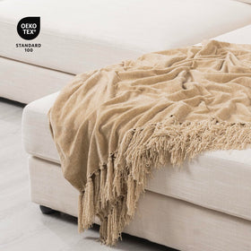 RECYCO blanket folded on bed highlights generous coverage for two