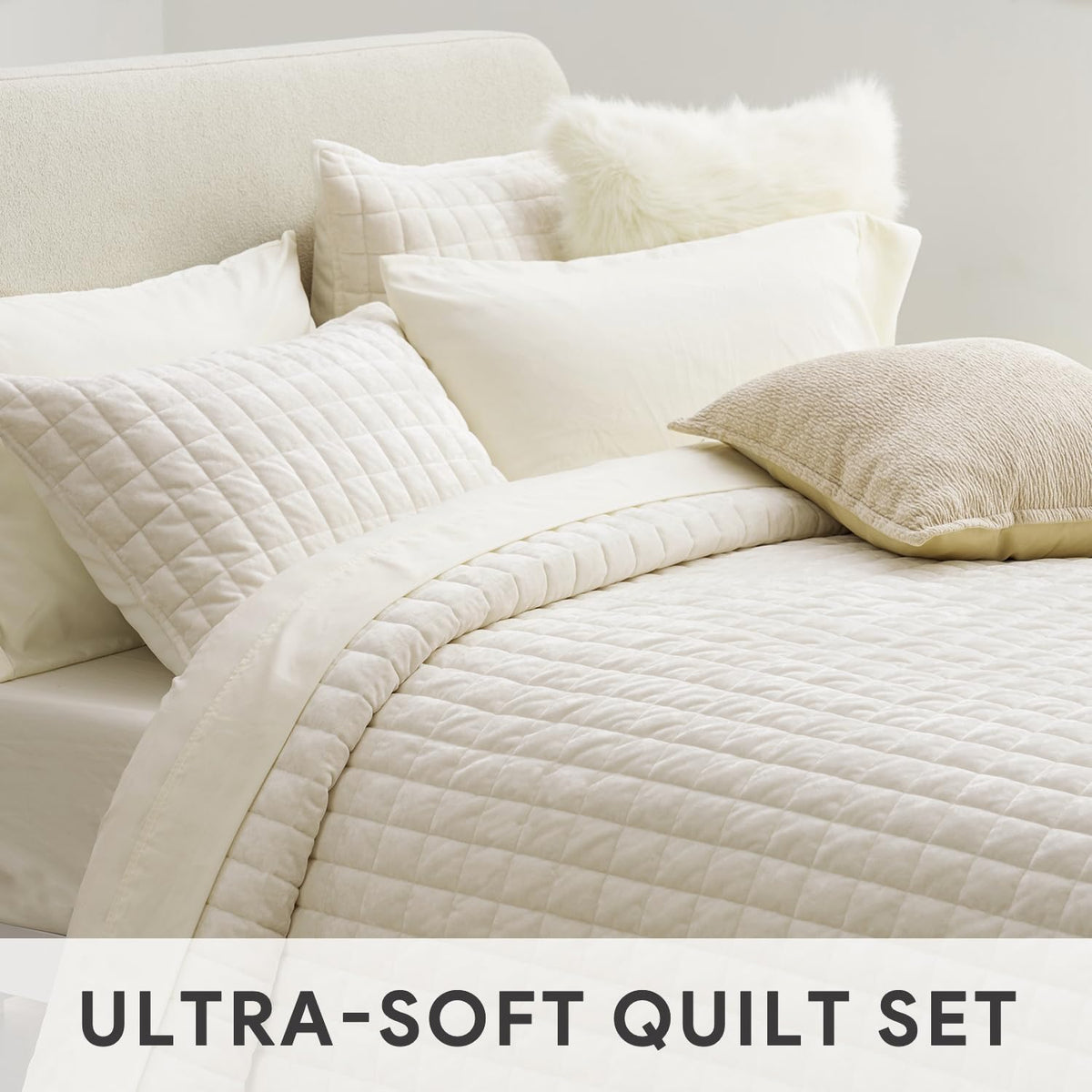 RECYCO cozy velvet bed setup enhancing bedroom ambience