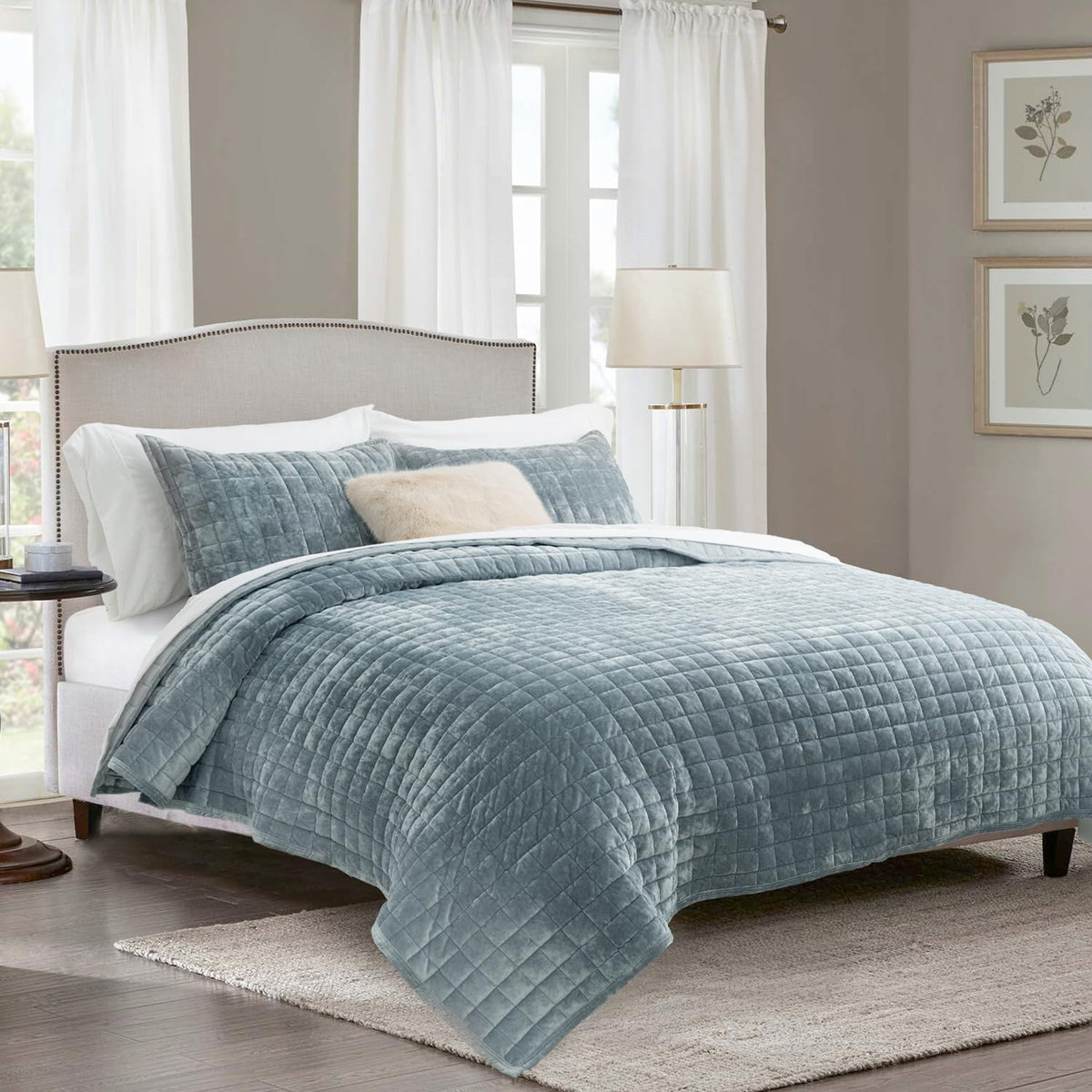 RECYCO channel stitch closeup velvet highlights durable construction and geometric pattern