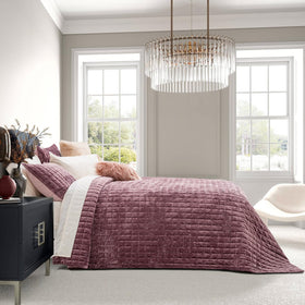 RECYCO channel stitch pattern adds a modern geometric touch to any bedroom.