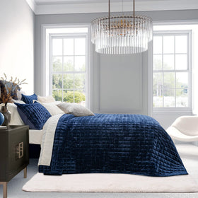 RECYCO channel stitch geometric pattern adds timeless texture to a bed