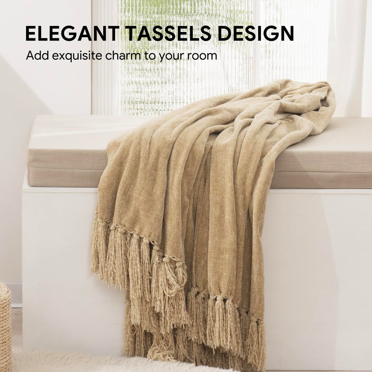 Close-up of RECYCO chenille fabric showing soft texture for lounging