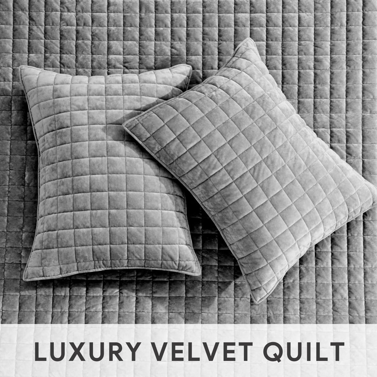 RECYCO quilted comforter with down-alternative filling maintains shape and secure stitching.