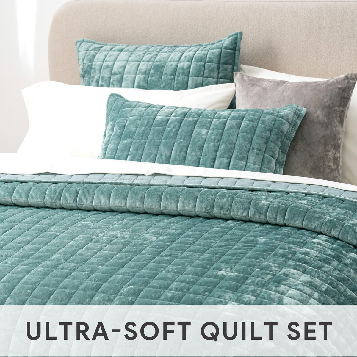 RECYCO king-size quilt is machine washable for easy care.