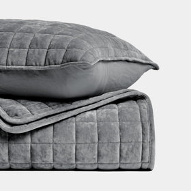 RECYCO bed ensemble demonstrates easy care with machine washable velvet set.