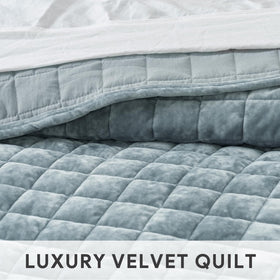 RECYCO oversized bedspread drapes gracefully to the floor for a luxe look
