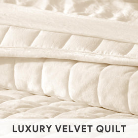 RECYCO matching pillow shams completing the velvet quilt set