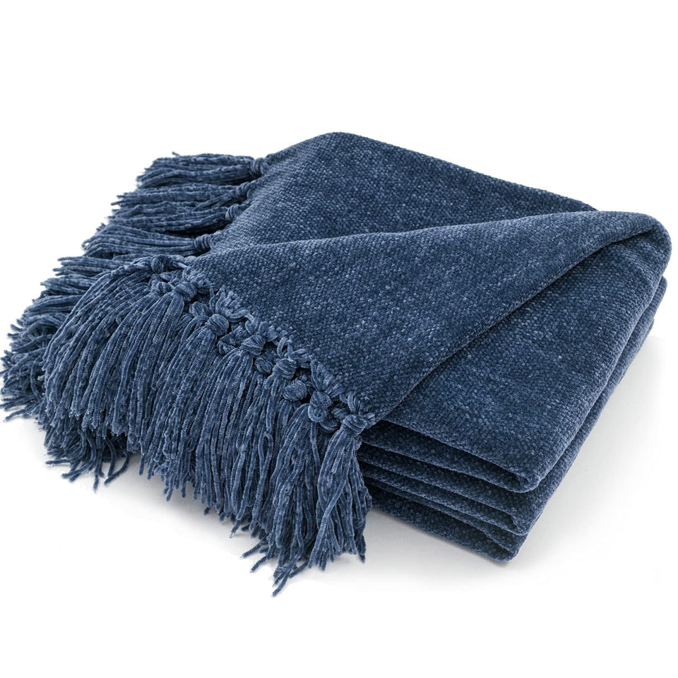 RECYCO Throw Blanket close-up shows plush chenille texture for cozy warmth