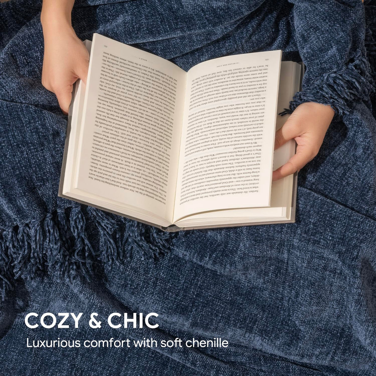 RECYCO Throw Blanket draped on bed creates soft, inviting nighttime comfort