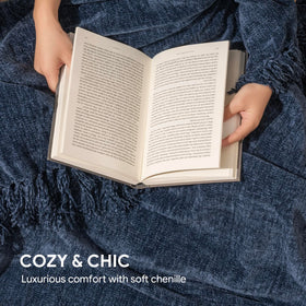 RECYCO Throw Blanket draped on bed creates soft, inviting nighttime comfort
