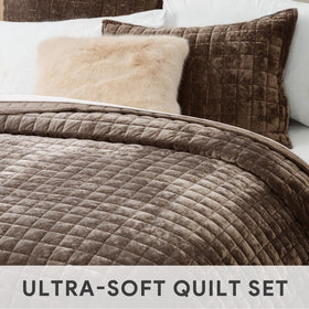 RECYCO velvet comforter set draped on a bed offering cozy warmth