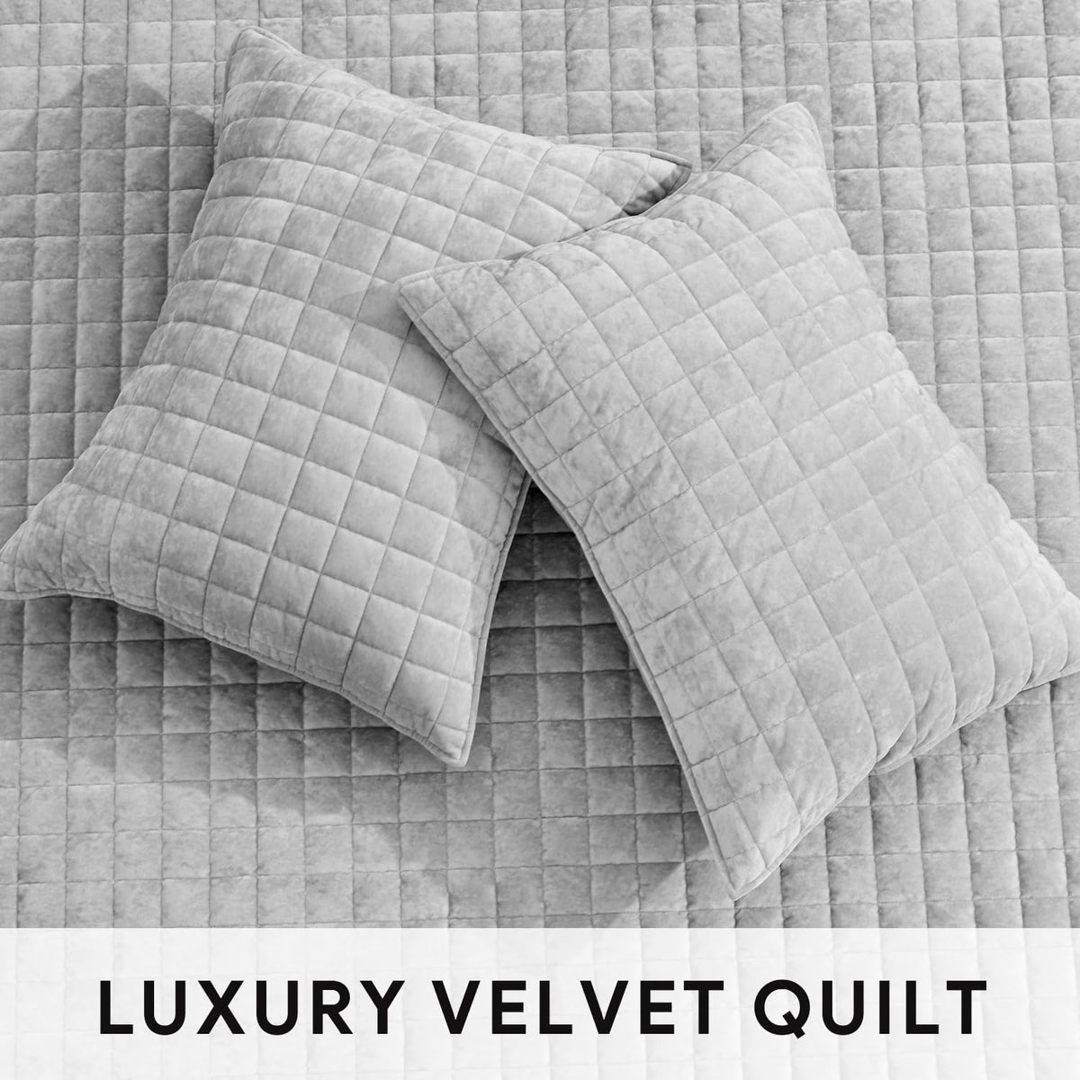 RECYCO channel stitch detail highlights structured, luxurious quilt pattern.