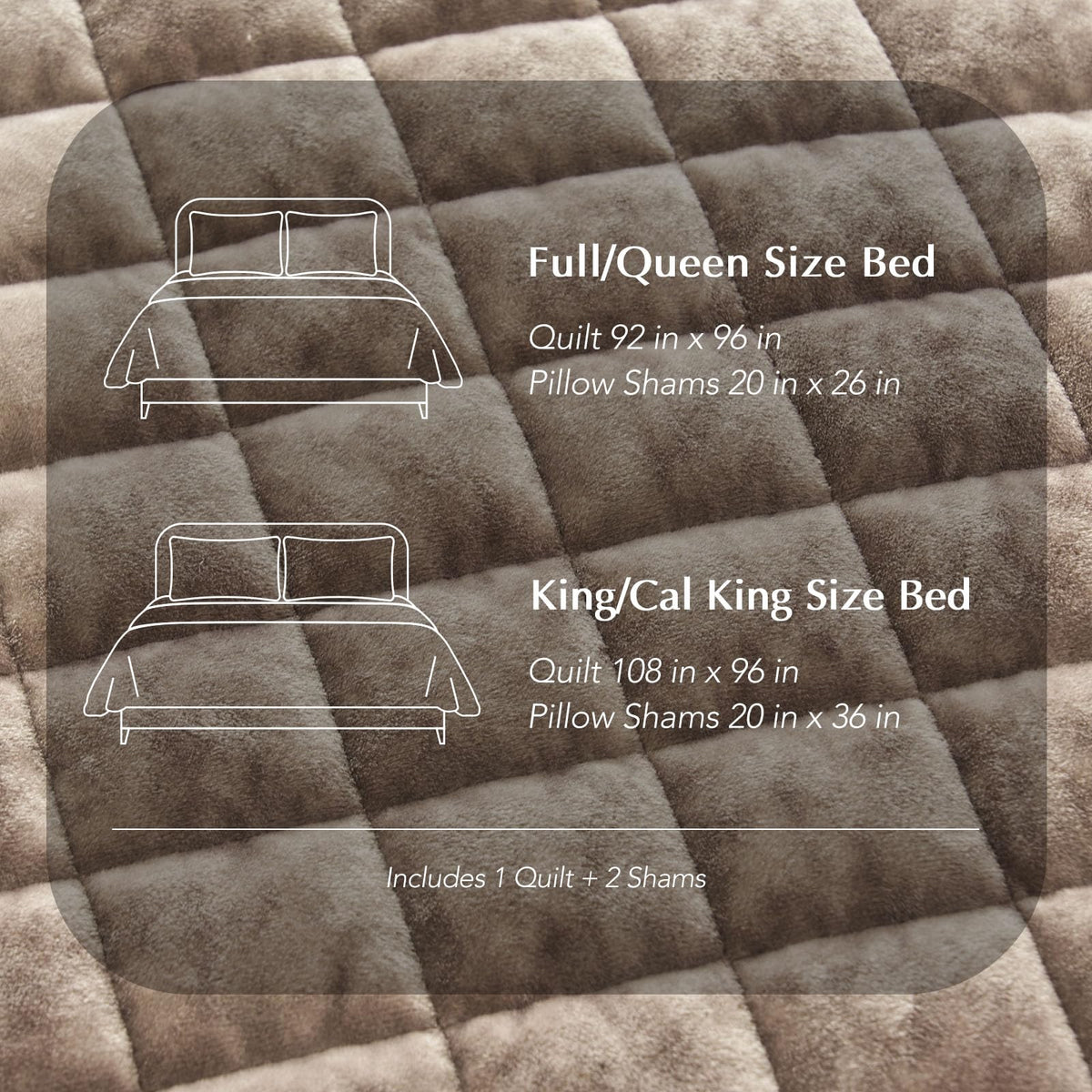 RECYCO velvet quilt two shams included on display