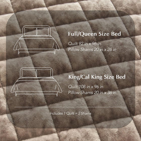RECYCO velvet quilt two shams included on display