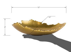 Red Co antique gold bowl on a sideboard adds subtle luxury