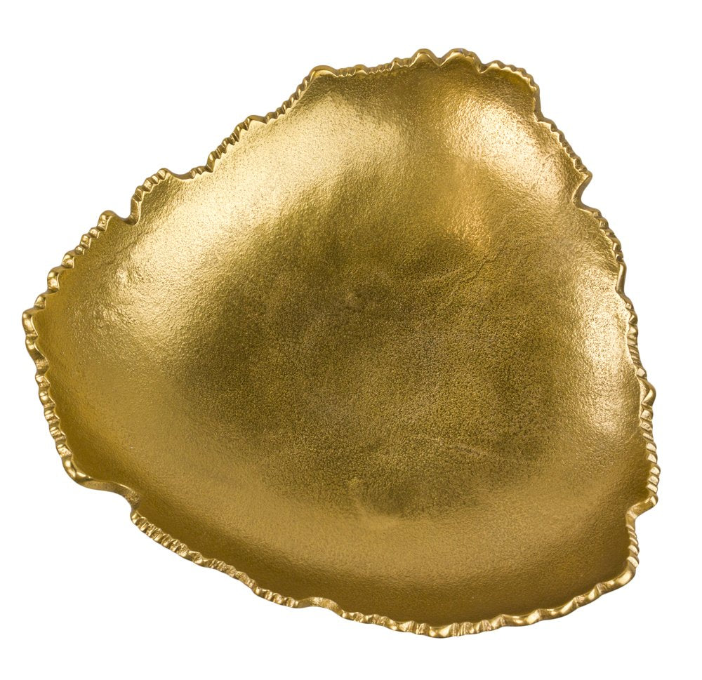 Red Co centerpiece bowl shows antique golden finish to elevate mantels and shelves
