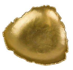 Red Co centerpiece bowl shows antique golden finish to elevate mantels and shelves