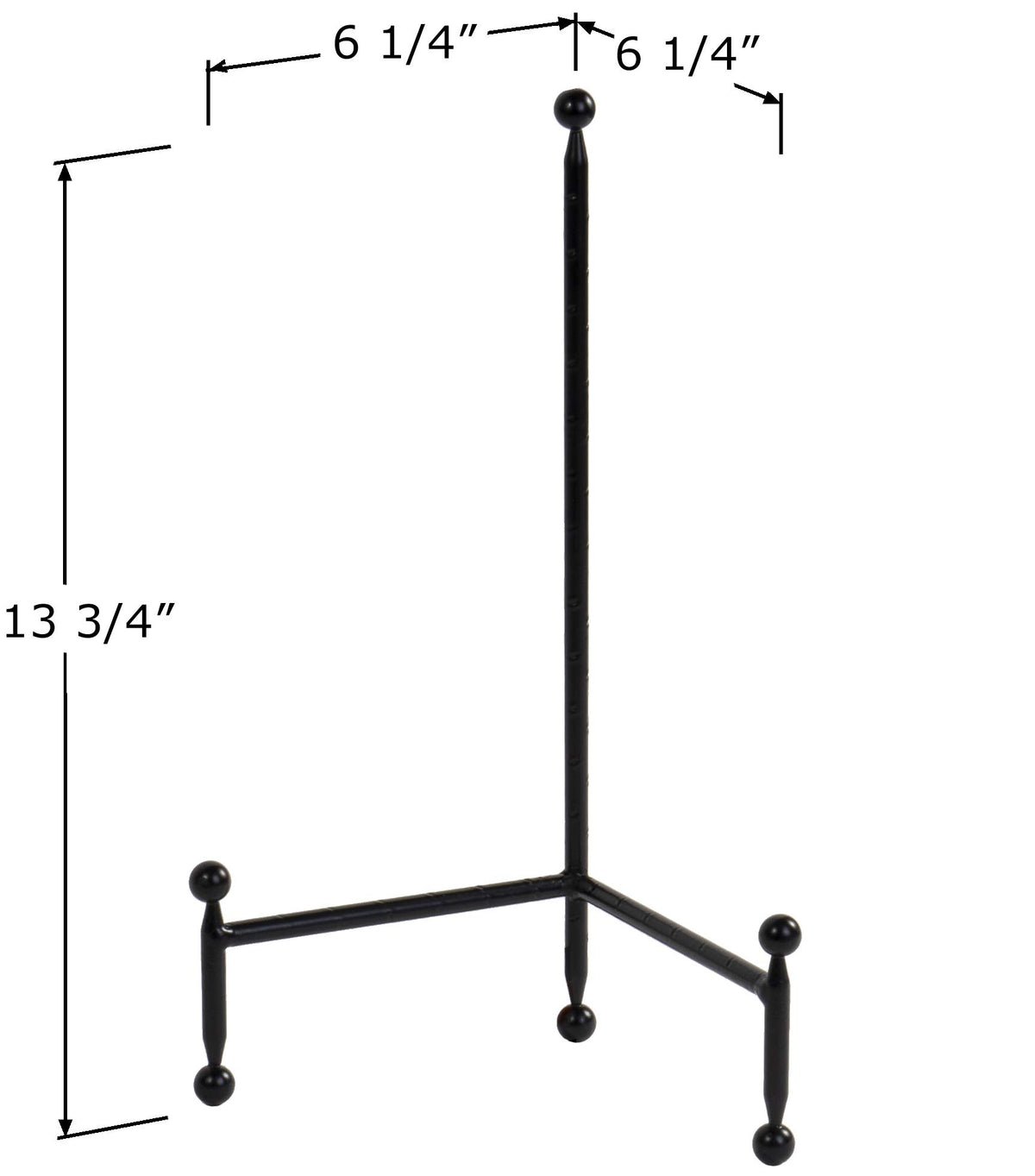 Red Co desk or shelf display stand in black keeps items organized and showcased.