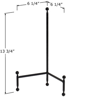 Red Co desk or shelf display stand in black keeps items organized and showcased.
