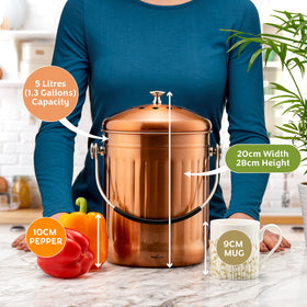 Red Factor on-counter bin with soft-grip handle for easy, mess-free scooping.