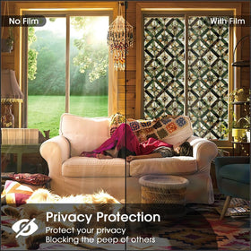 REDAMANCY colorful glow window film shines in sunlight for decorative ambiance.