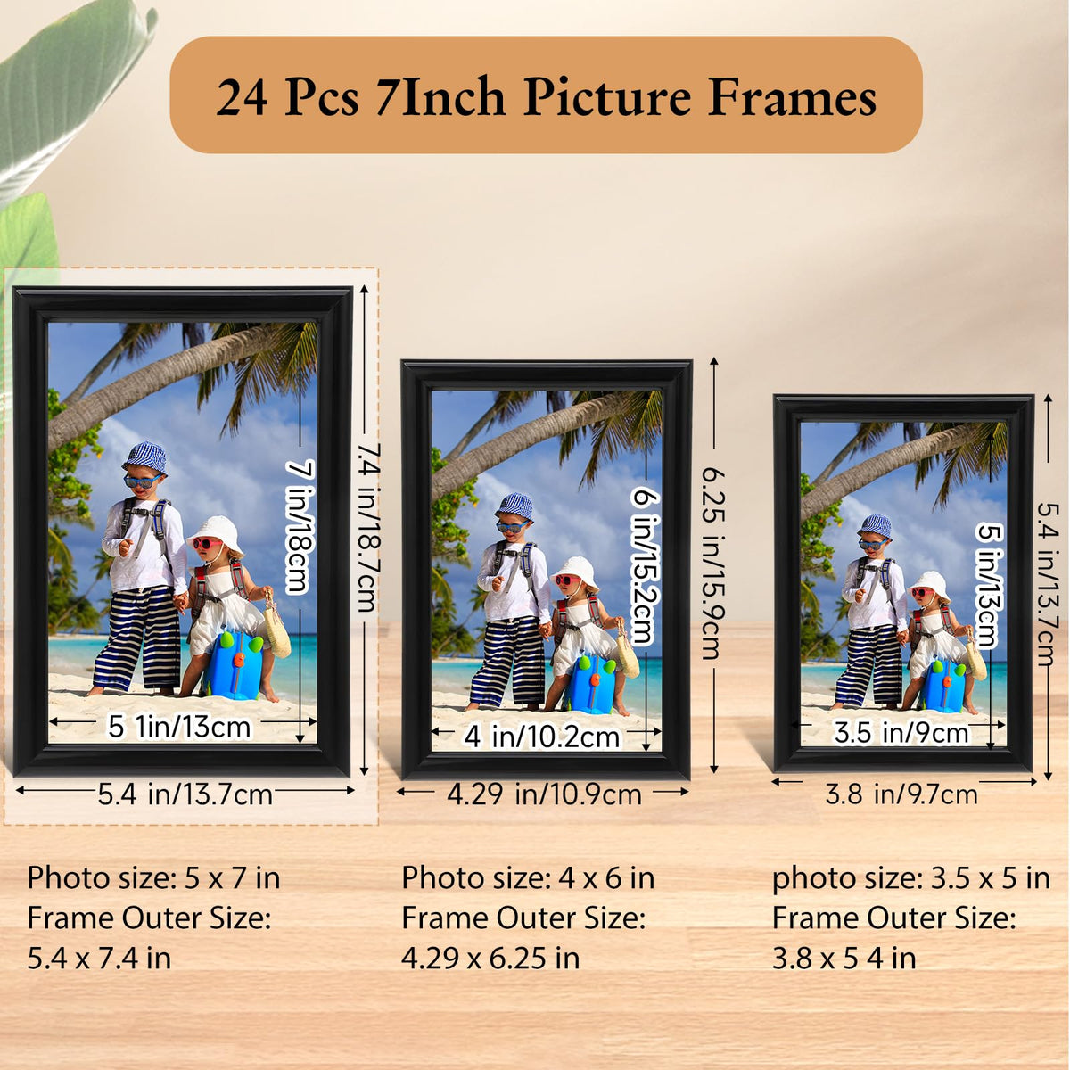 Redbaker 24 pack black 5x7 frames on tabletop for quick, stylish displays
