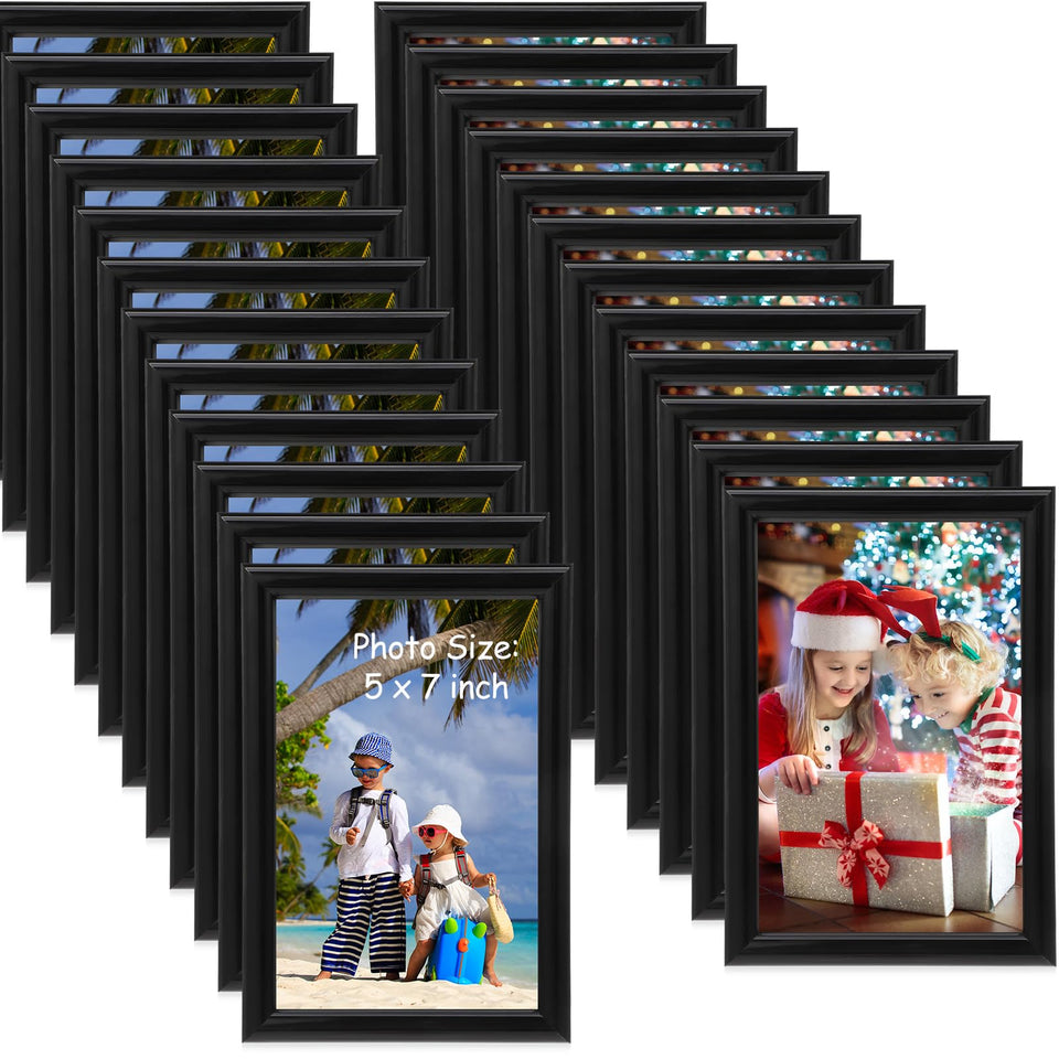 Redbaker 24 pack black 5x7 frames for wall mounting to showcase memories
