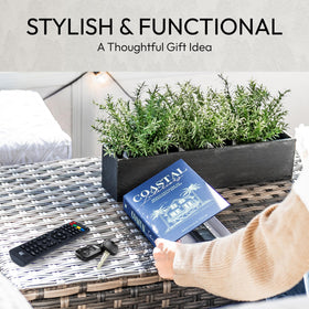 Redesigned Basics decorative books blue 10-book set living room display.