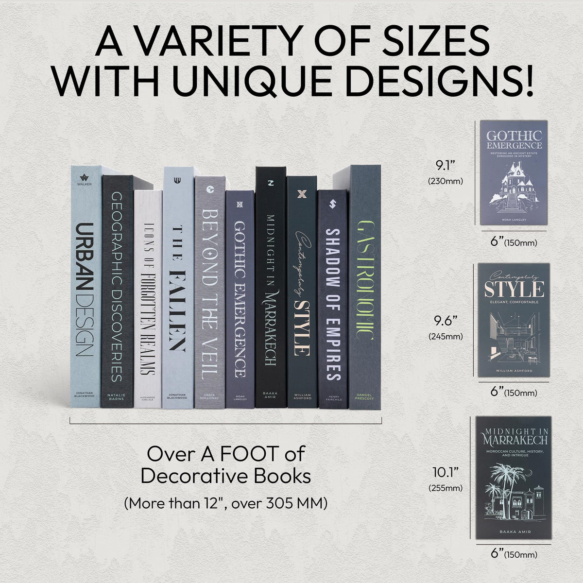 Redesigned Basics hardcover decor books add premium elegance to any room.