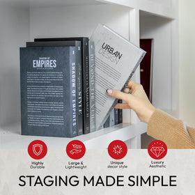 Redesigned Basics stylish decor books elevate shelves and coffee tables.