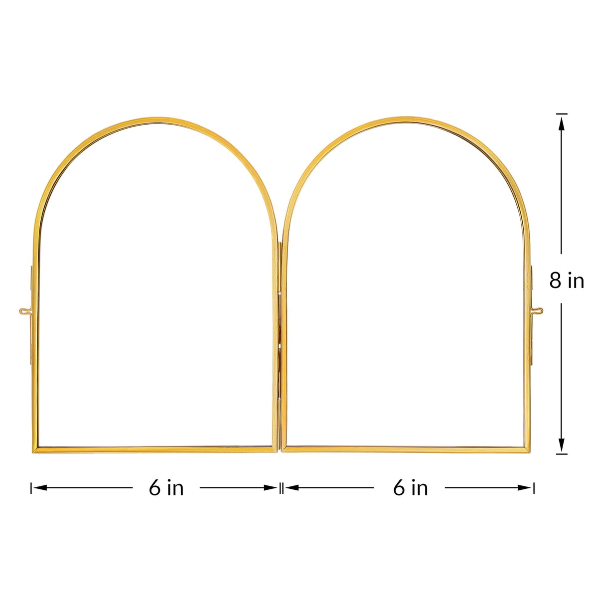 RedHugo arc-shaped gold brass frame folds for flexible viewing angles.