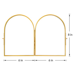 RedHugo arc-shaped gold brass frame folds for flexible viewing angles.
