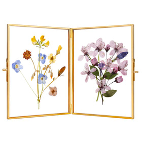 Redhugo glass pressed flower frame with clear view of preserved blooms for home display