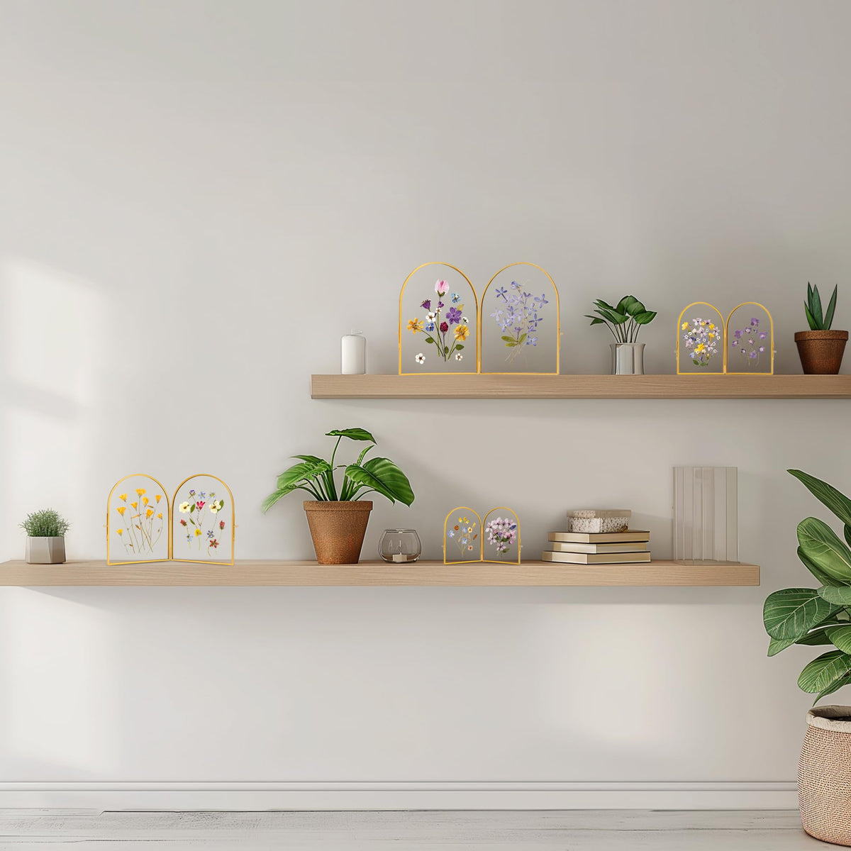 REDHUGO brass and glass frame provides lasting, durable home decor.
