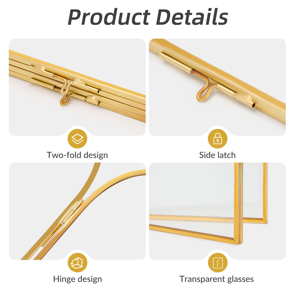 RedHugo tabletop frame in gold finish suits desks and shelves.