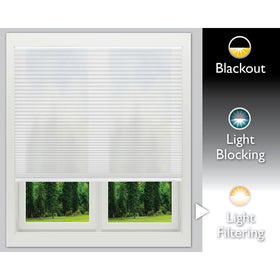 Redi Shade Cordless Safety Design highlights child and pet friendly, risk-free operation.