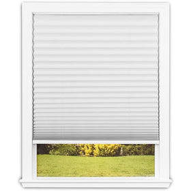 Redi Shade cordless pleated shade with Simple Stick for quick, drill-free installation.