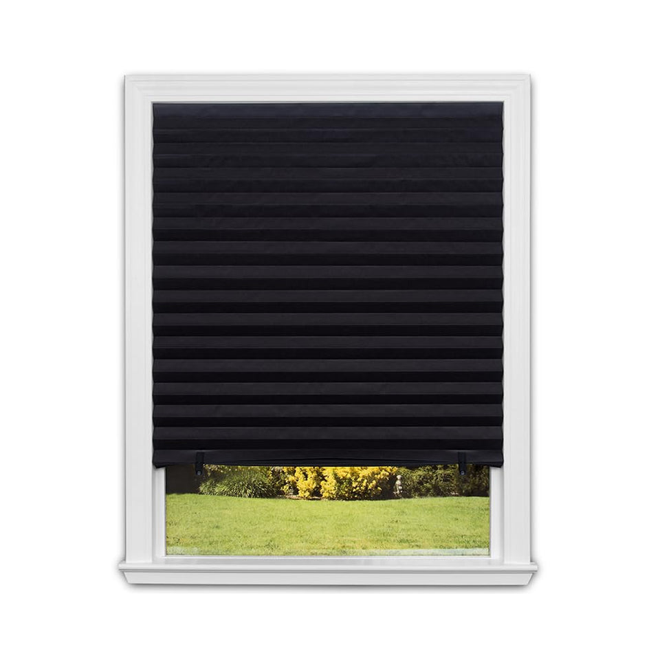 Redi Shade original blackout shade in front view showing dark room potential for bedrooms