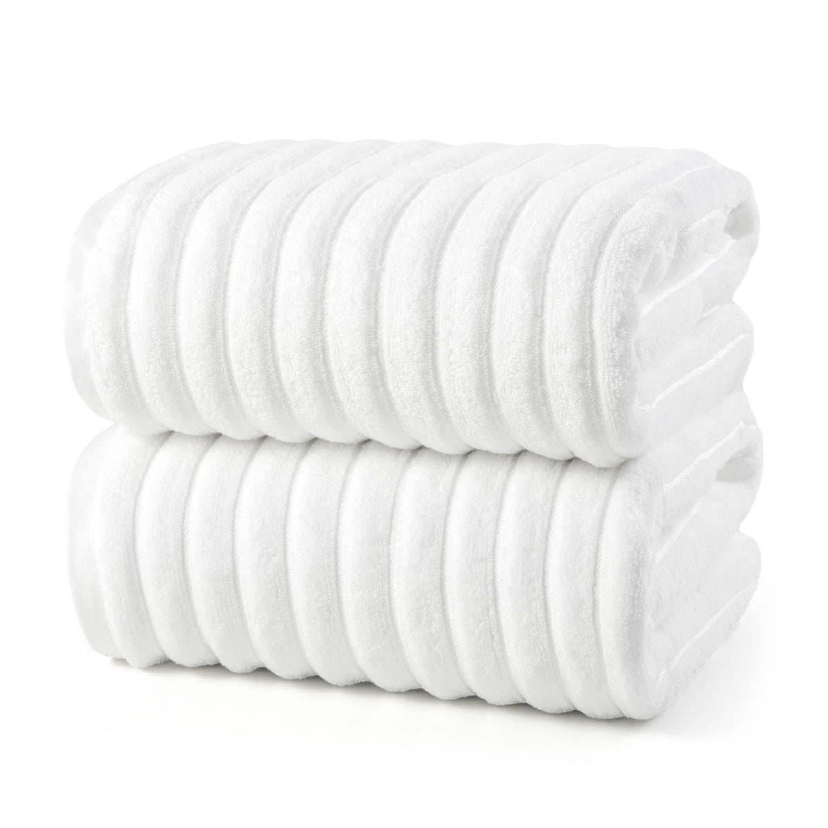 RedKiss 2-pack large bath towels folded display, plush and absorbent for daily use