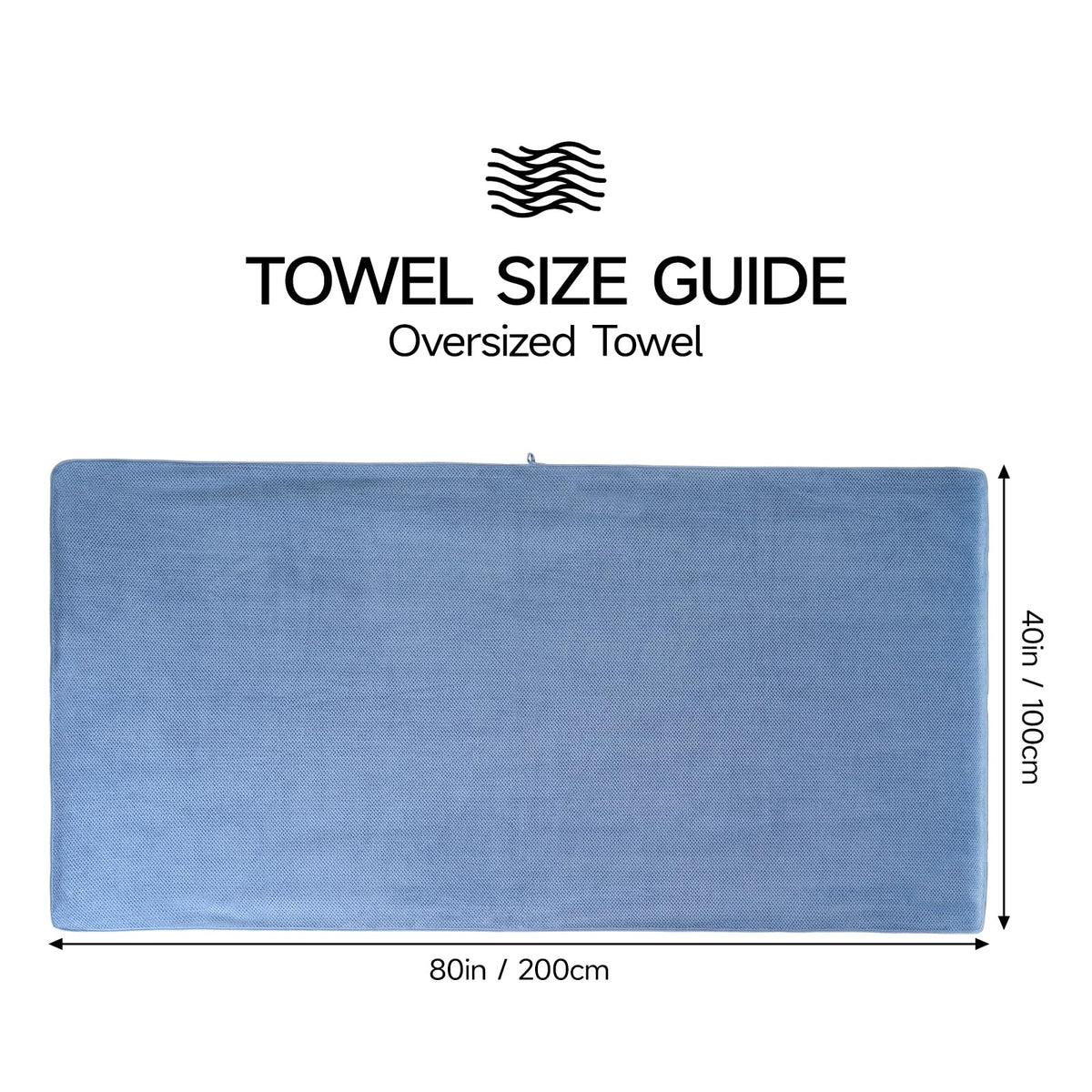 REDKISS bath sheet 40x80 blue absorbent close view for rapid moisture uptake.