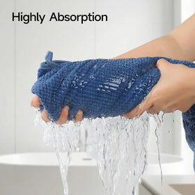 REDKISS bath sheet 40x80 blue versatile use photographed as towel and blanket.