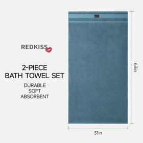 REDKISS bath towels weave-detail highlights durable double-stitched hems