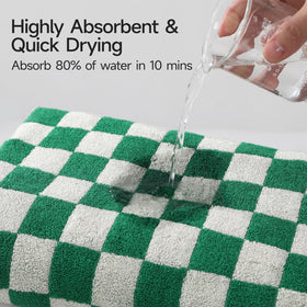 REDKISS checkered towels 27x55 large size ready for full body drying